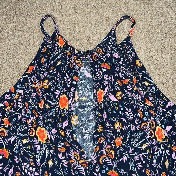 So navy and orange floral jumpsuit size medium - Picture 6 of 6